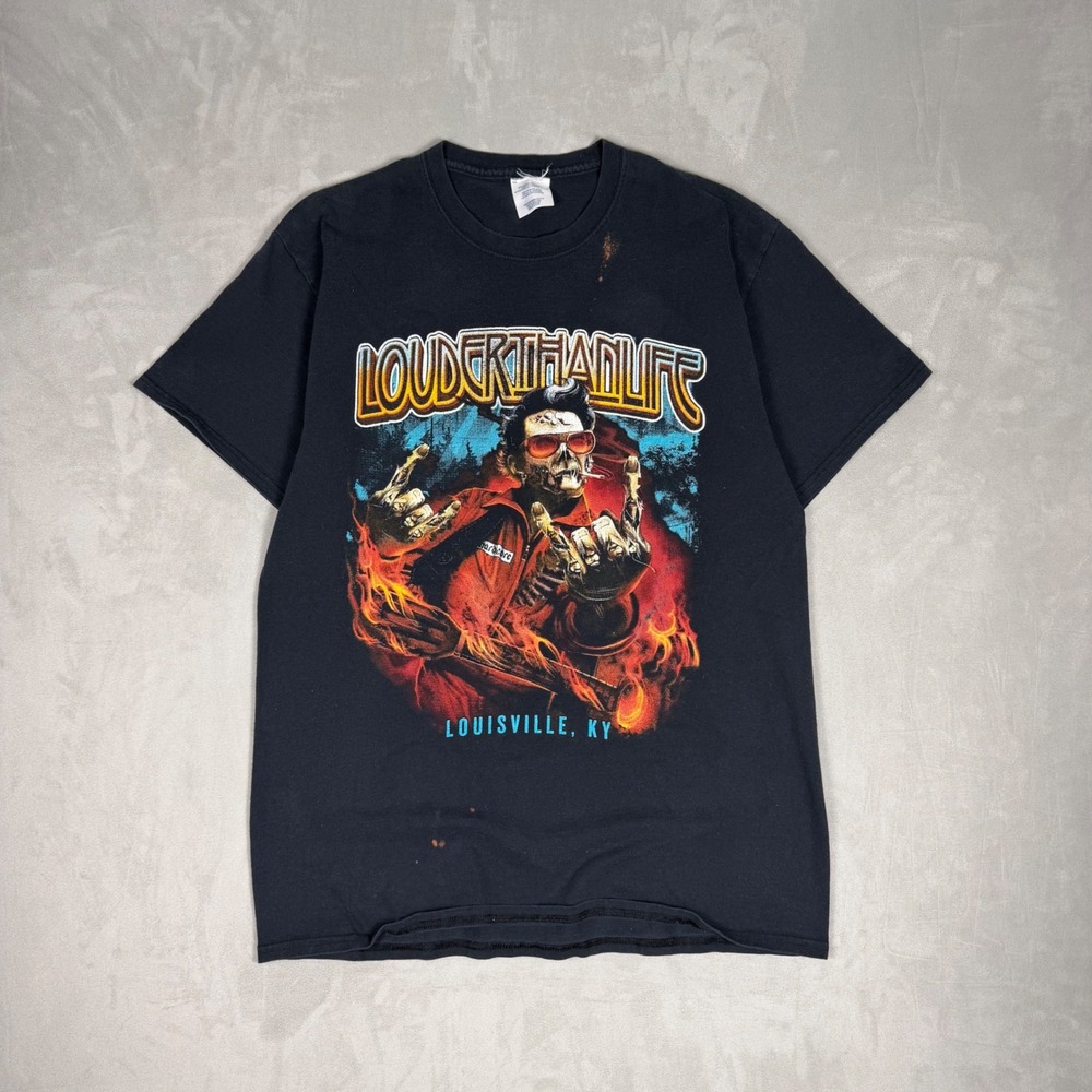 2010s Mens Louder Than Life 2014 Festival Band Lineup Graphic T-Shirt Large
